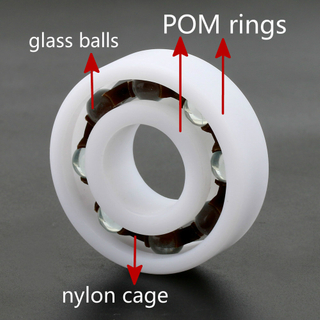 POM PP PTFE PEEK plastic ball bearing