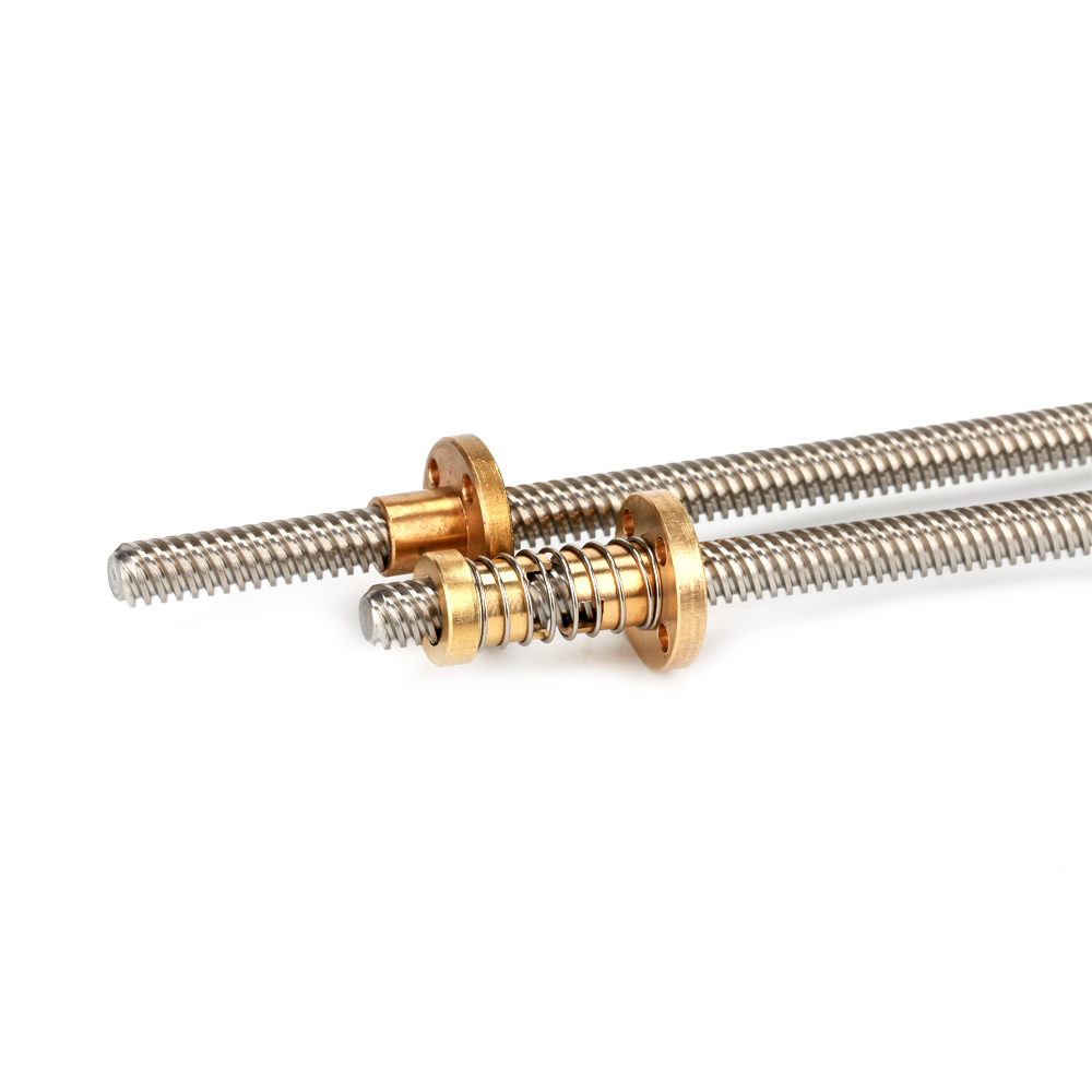 3D printer Tr8 8mm Trapezoidal lead screw 1 start 2mm pitch 2mm lead length 225mm stainless steel screw brass nut tr8*2