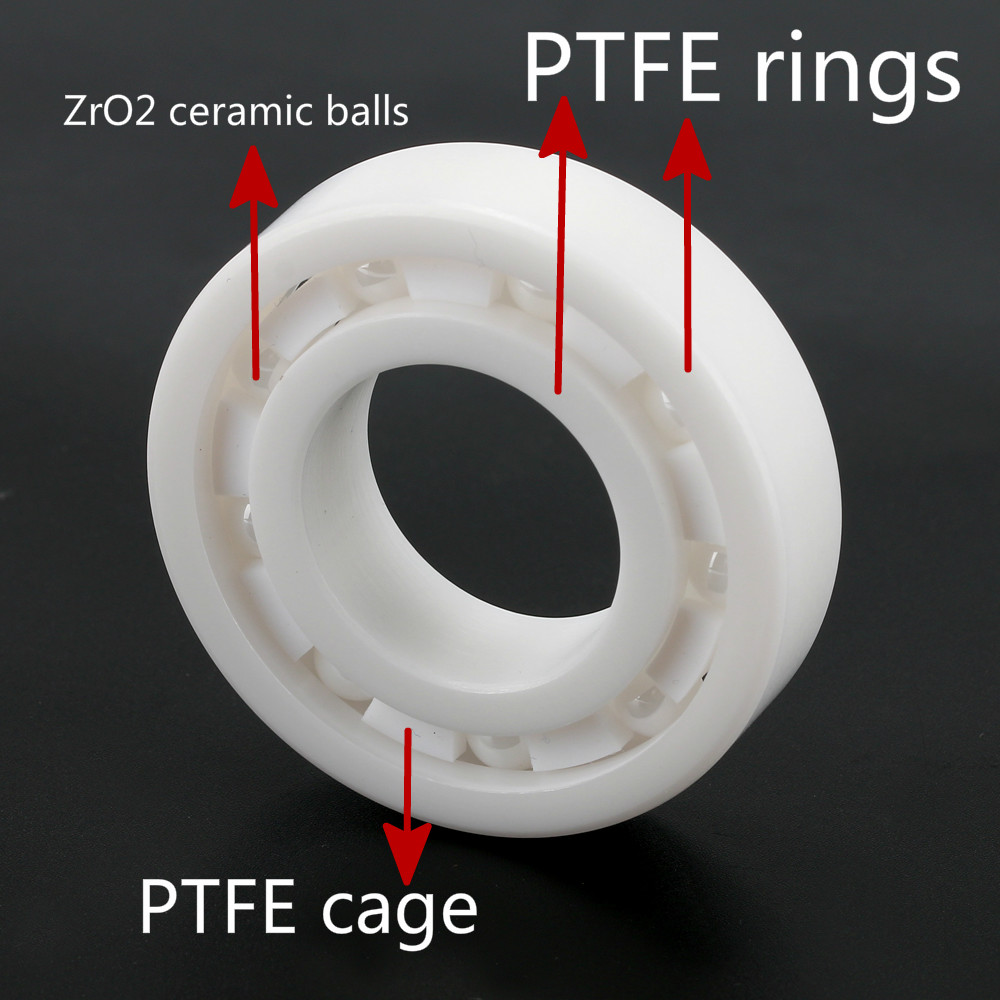 POM PP PTFE PEEK plastic ball bearing