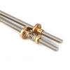 T10x2 10mm ACME trapezoidal thread rod lead screw with brass/nylon/POM nut