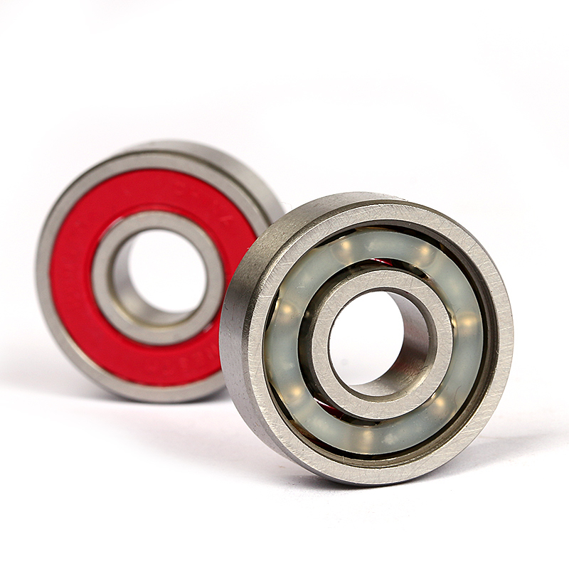 8pcs a set ABEC7 grade single red seal nylon cage skateboard size 8*22*7mm 608 ball bearing