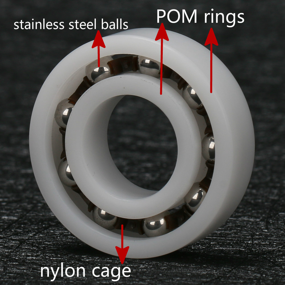 POM PP PTFE PEEK plastic ball bearing