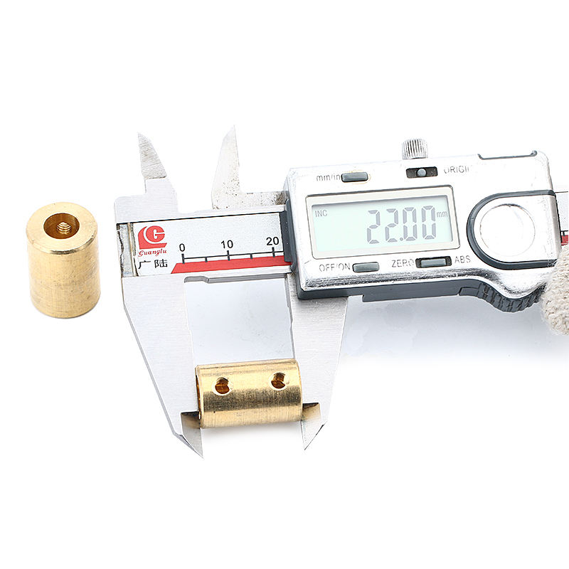 shaft bore size 4mm 5mm 6mm 7mm 8mm 10mm 12mm OD14mm OD16mm OD20 L22mm rigid Brass Copper coupling coupler