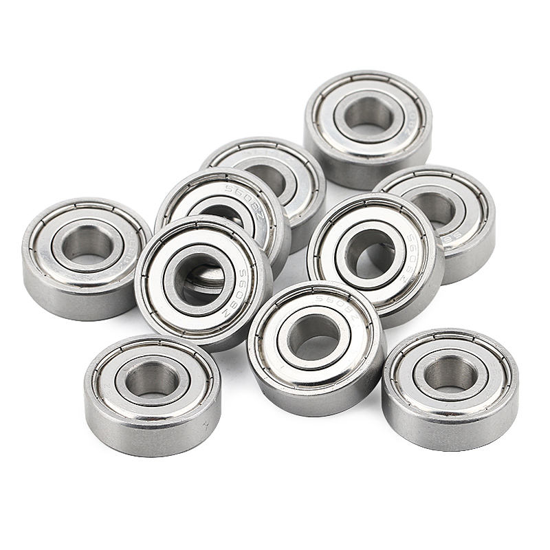 Customized logo ABEC3 P6 grade Aluminum box packaging 8pcs 8*22*7mm size 608zz 608-2rs Skateboard Ball Bearing