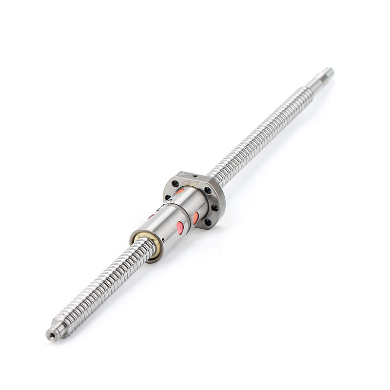 Chrome steel C7 grade 16mm diameter ball screw with double nut DFU1605