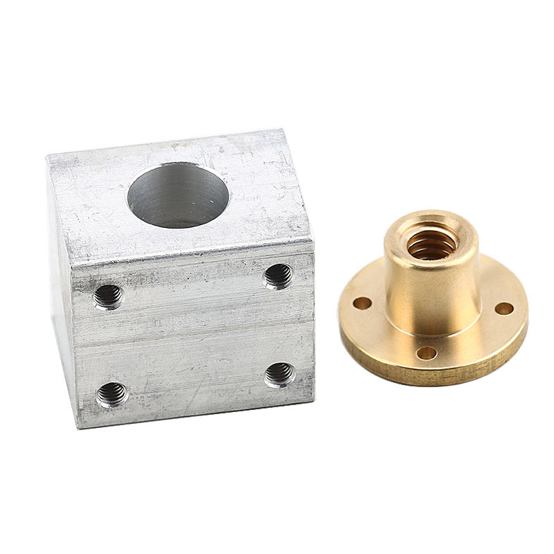 3D Printer Trapezoidal Lead Screw Nut Conversion Seat Nut Housing Tr10*2 Square Aluminum Rolled Thread 10mm 3-5 Days Provided
