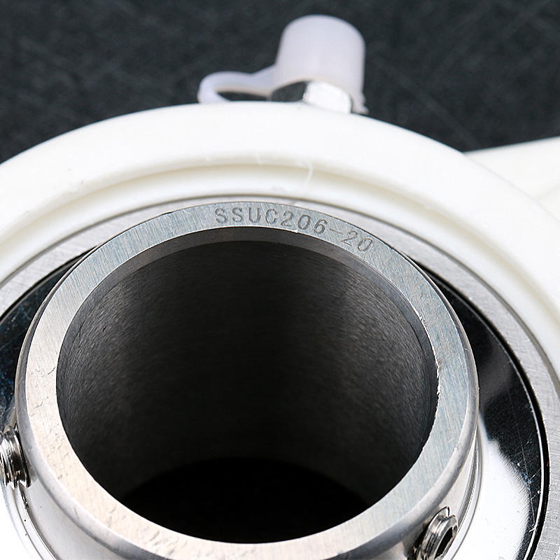 White plastic seat stainless steel bearing white plastic cover pillow block bearing SUCFL206-20