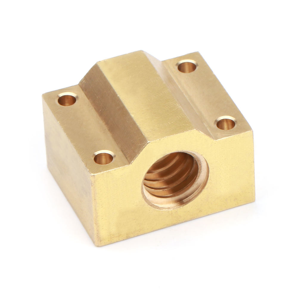 Customized stainless steel lead screw 598mm with brass T type block nut Tr20*4