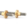 T25 Tr25 Tr25x5 Tr25x6 25mm stainless steel trapezoidal lead screw with flange brass nut