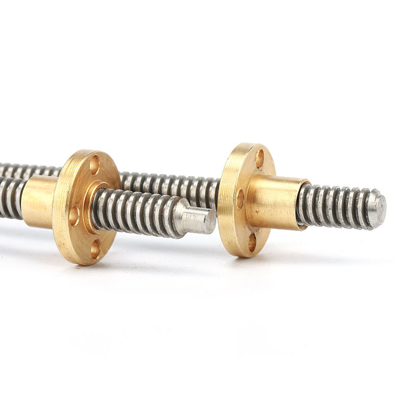T25 Tr25 Tr25x5 Tr25x6 25mm stainless steel trapezoidal lead screw with flange brass nut