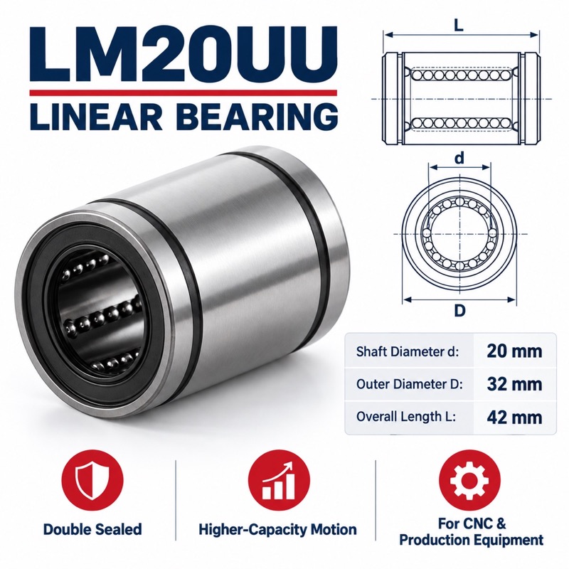 LM20UU linear bearing dimensions features and applications