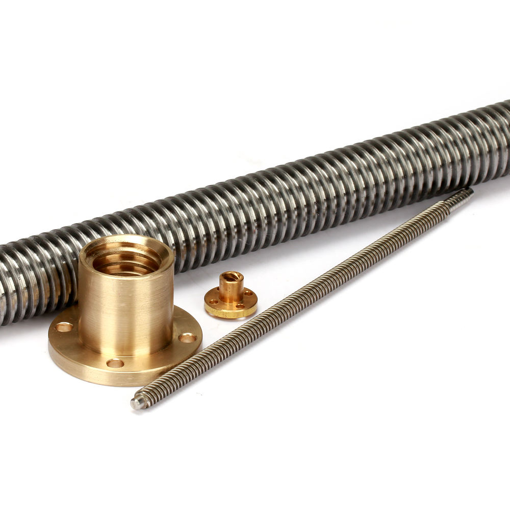 Tr16*4 trapezoidal thread lead screw 16mm diameter length 200mm with one bras nut without end machining