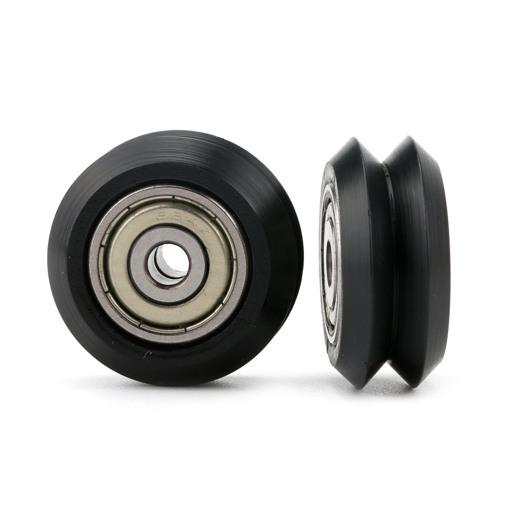 bore 4mm 5mm 6mm 8mm 9mm 10mm V W groove 3D printer driven wheel 2020 profile rail double row plastic covered pulley roller BW25