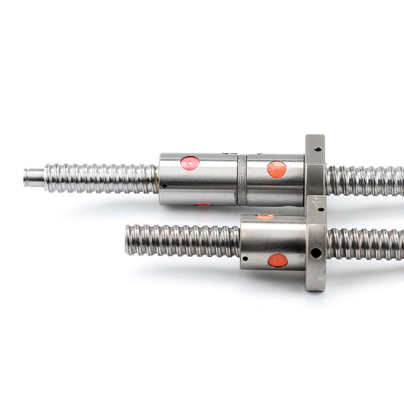 Chrome steel C7 grade 16mm diameter ball screw with double nut DFU1605