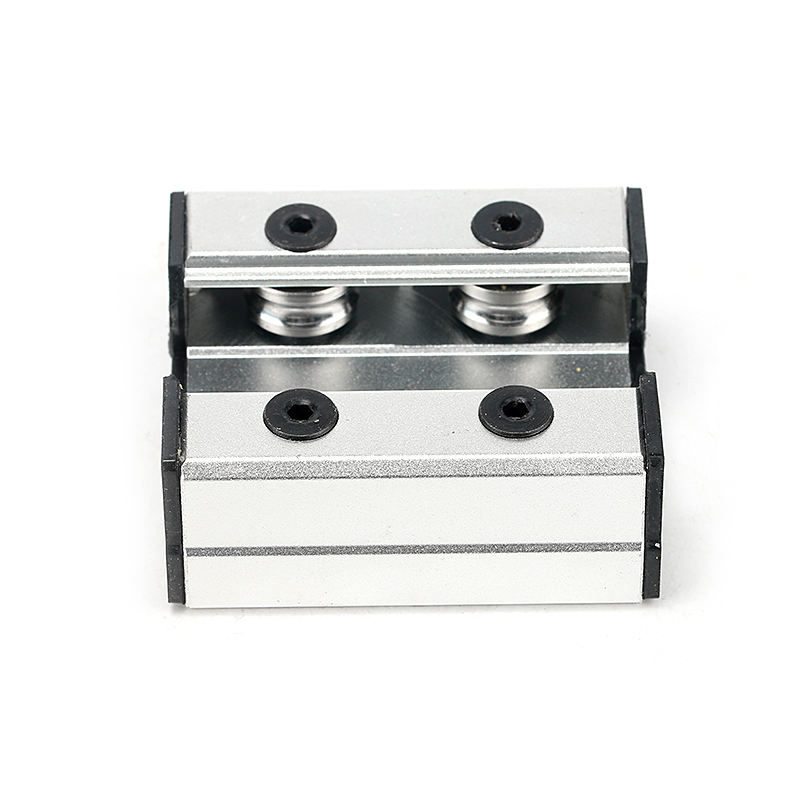 Silver Black Aluminum double rod 16mm dual-axis linear guide track roller slider bearing LGB16 4 6 wheels LGD16