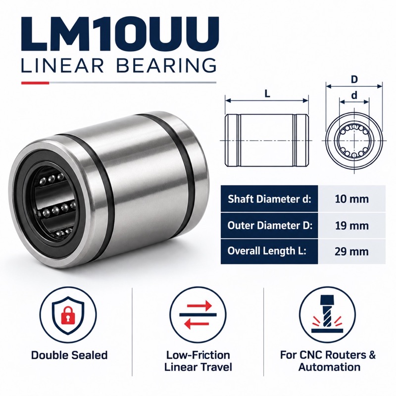 LM10UU linear bearing dimensions features and applications