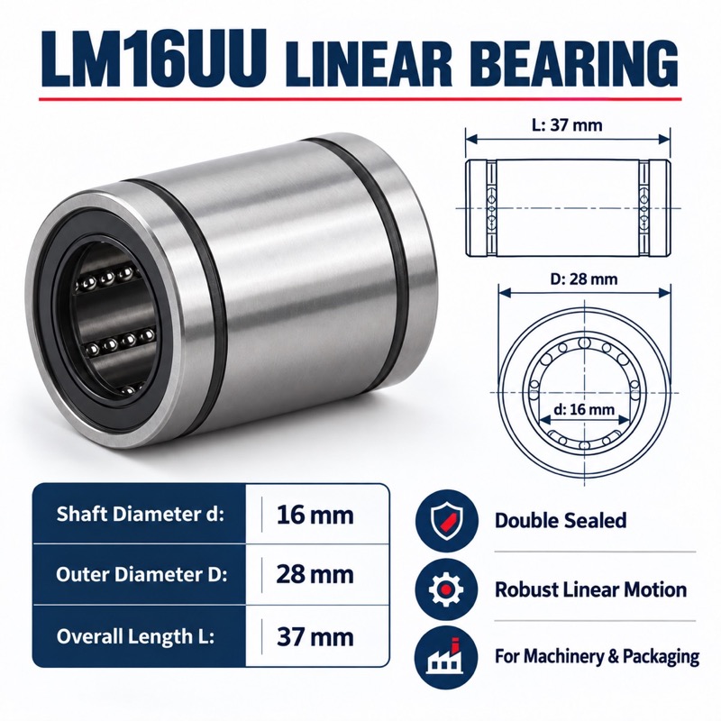 LM16UU linear bearing dimensions features and applications