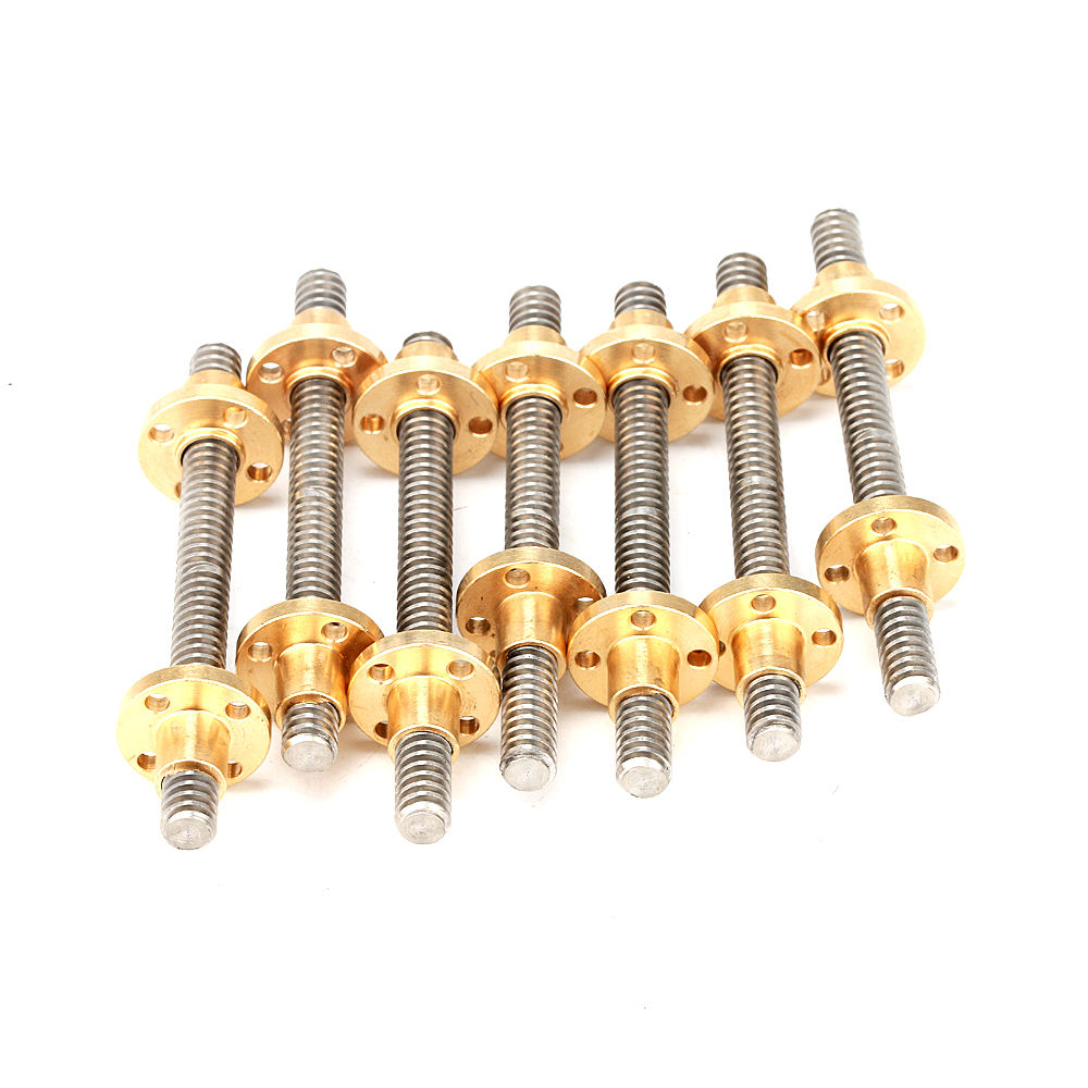 8mm diameter left and right thread Tr8*8 trapezoidal lead screw 4 starts 400mm long with brass nuts