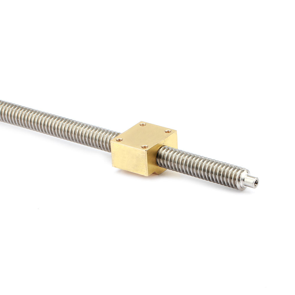 Customized stainless steel lead screw 598mm with brass T type block nut Tr20*4