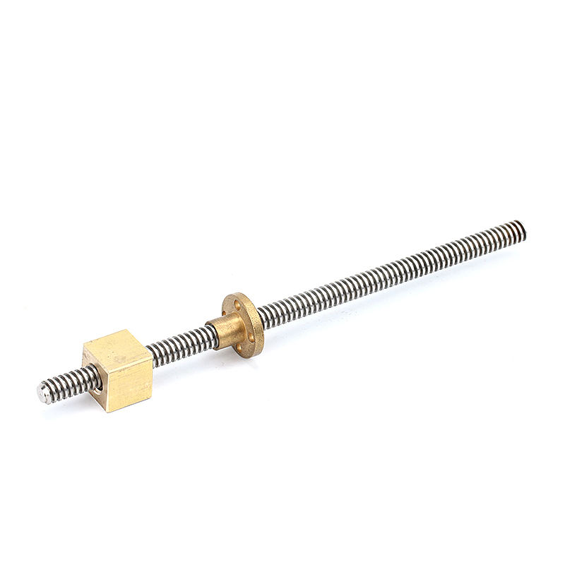 304 stainless steel 10mm lead screw 700mm with customized square brass nut 17*17 Tr10*2