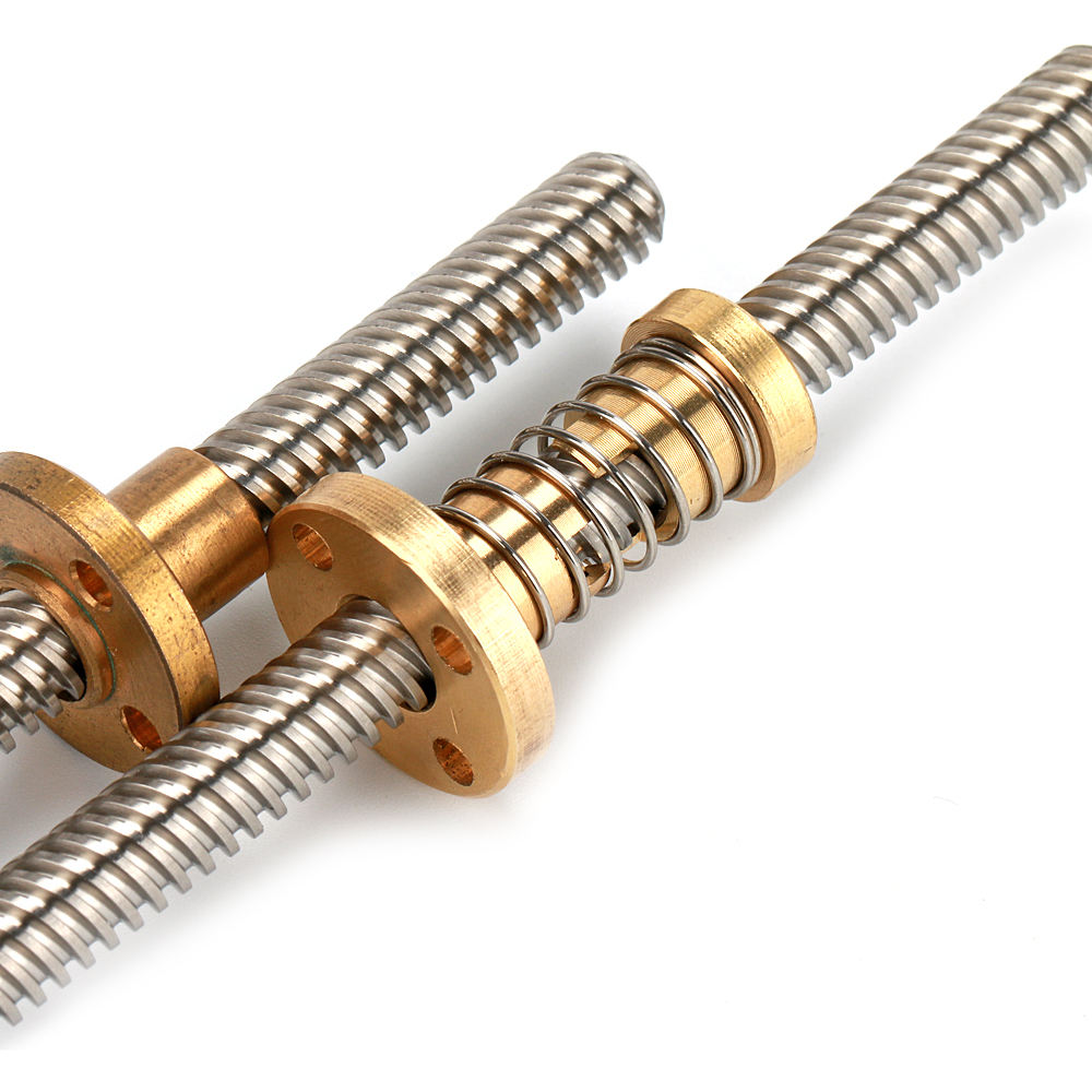 Tr8*8 trapezoidal lead screw 1500mm with anti-backlash brass nut