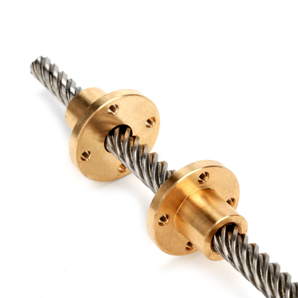 Tr16*4 trapezoidal thread lead screw 16mm diameter length 200mm with one bras nut without end machining