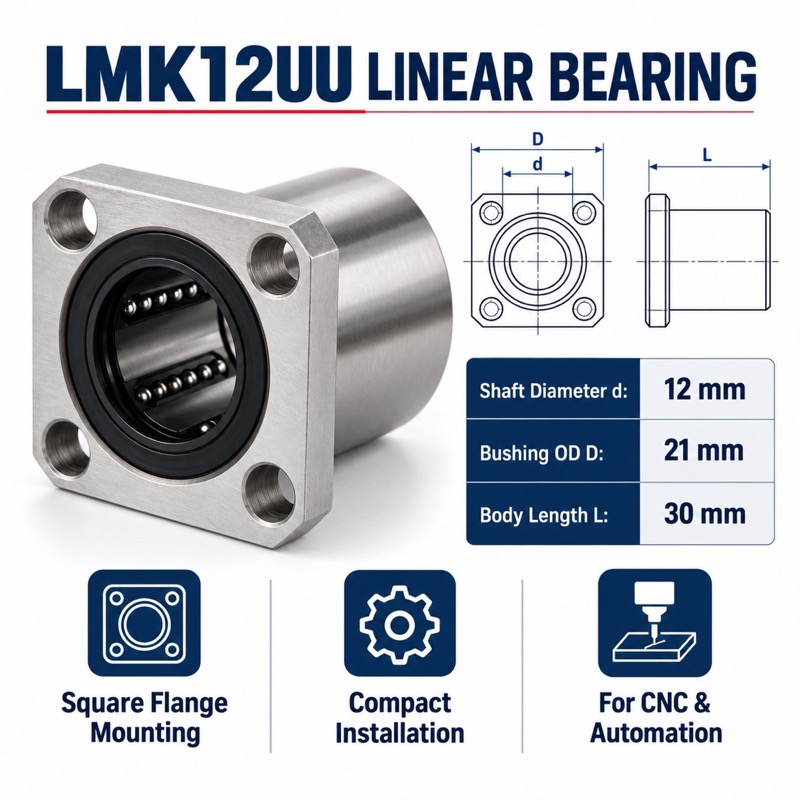 LMK12UU linear bearing dimensions features and applications