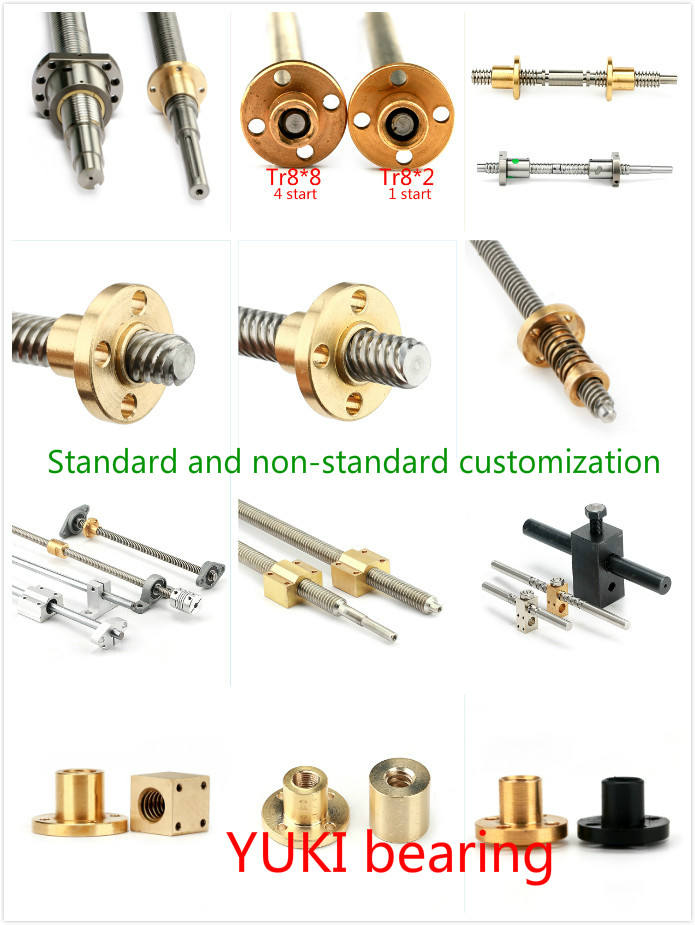 TR8*8 Left hand threaded or right hand filetage trapezoidal Leadscrew 1000mm with flanged nut 8mm/turn