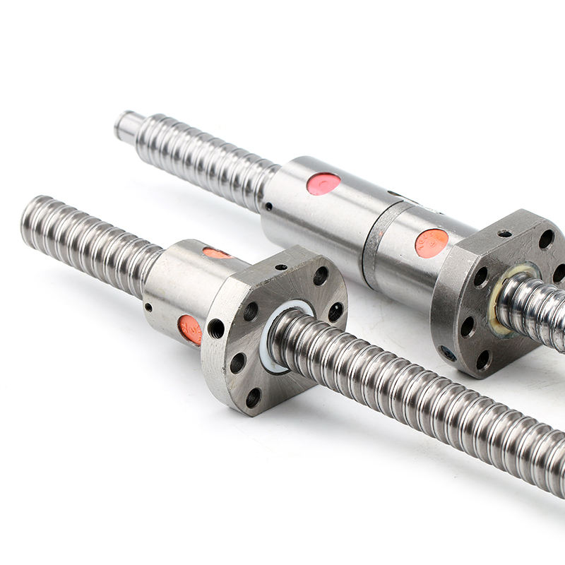 Chrome steel C7 grade 16mm diameter ball screw with double nut DFU1605