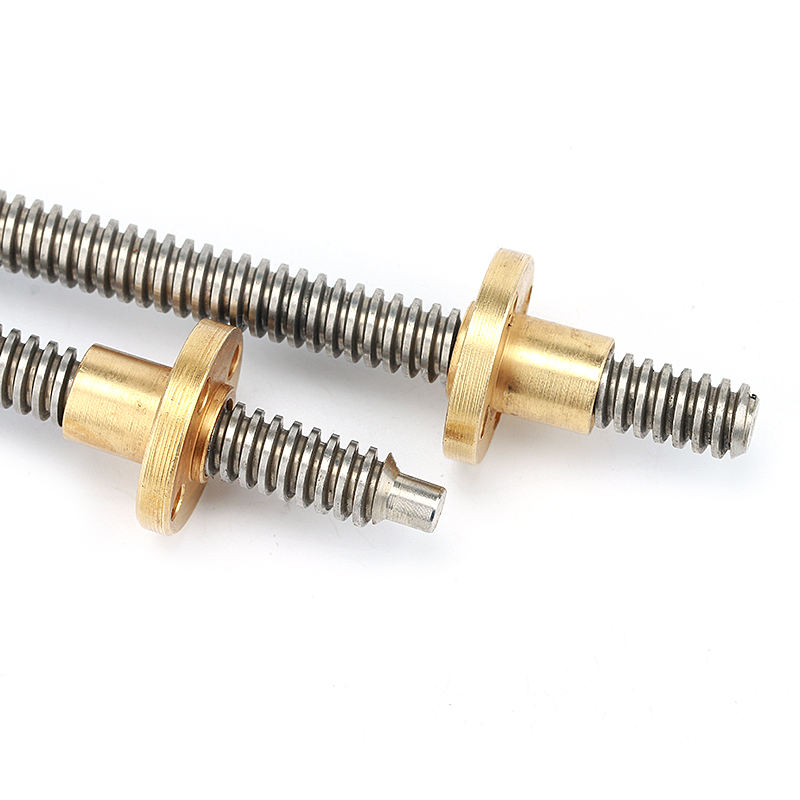 T25 Tr25 Tr25x5 Tr25x6 25mm stainless steel trapezoidal lead screw with flange brass nut
