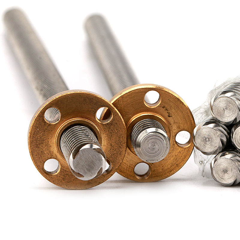 8mm lead trapezoidal screw 2mm lead one start Tr8x2 with brass nut