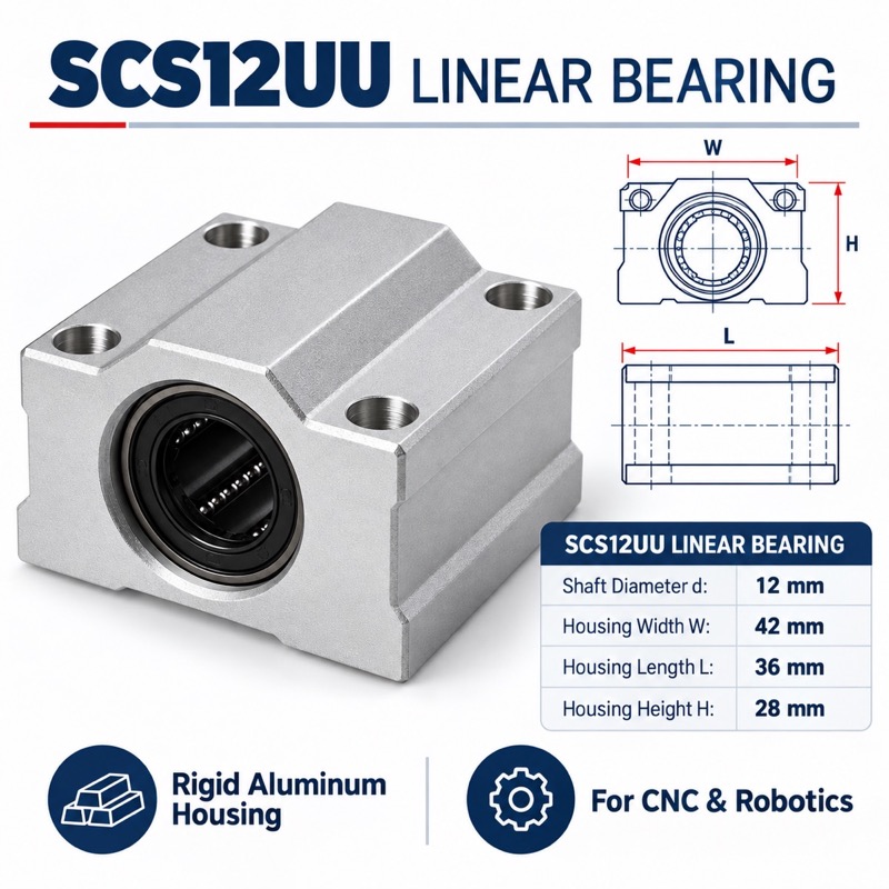 SCS12UU linear bearing dimensions features and applications