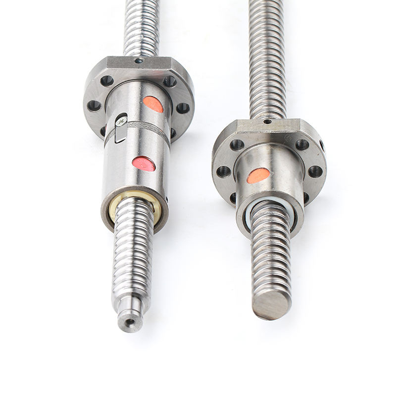 Chrome steel C7 grade 16mm diameter ball screw with double nut DFU1605