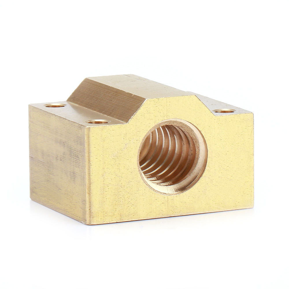 Customized stainless steel lead screw 598mm with brass T type block nut Tr20*4