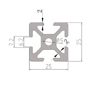 Aluminum alloy profile 2525 European standard