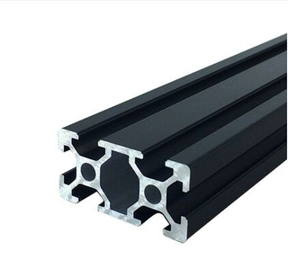 2040 black T slot channel aluminium alloy extruded extrusion profile