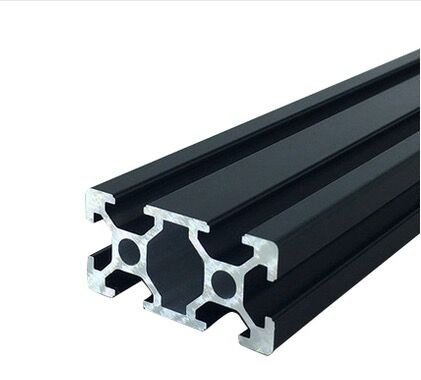 2040 black T slot channel aluminium alloy extruded extrusion profile